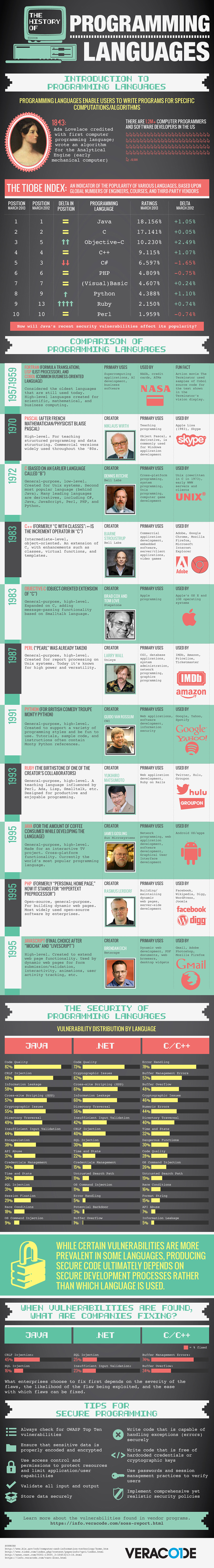 infographic the history of programming languages