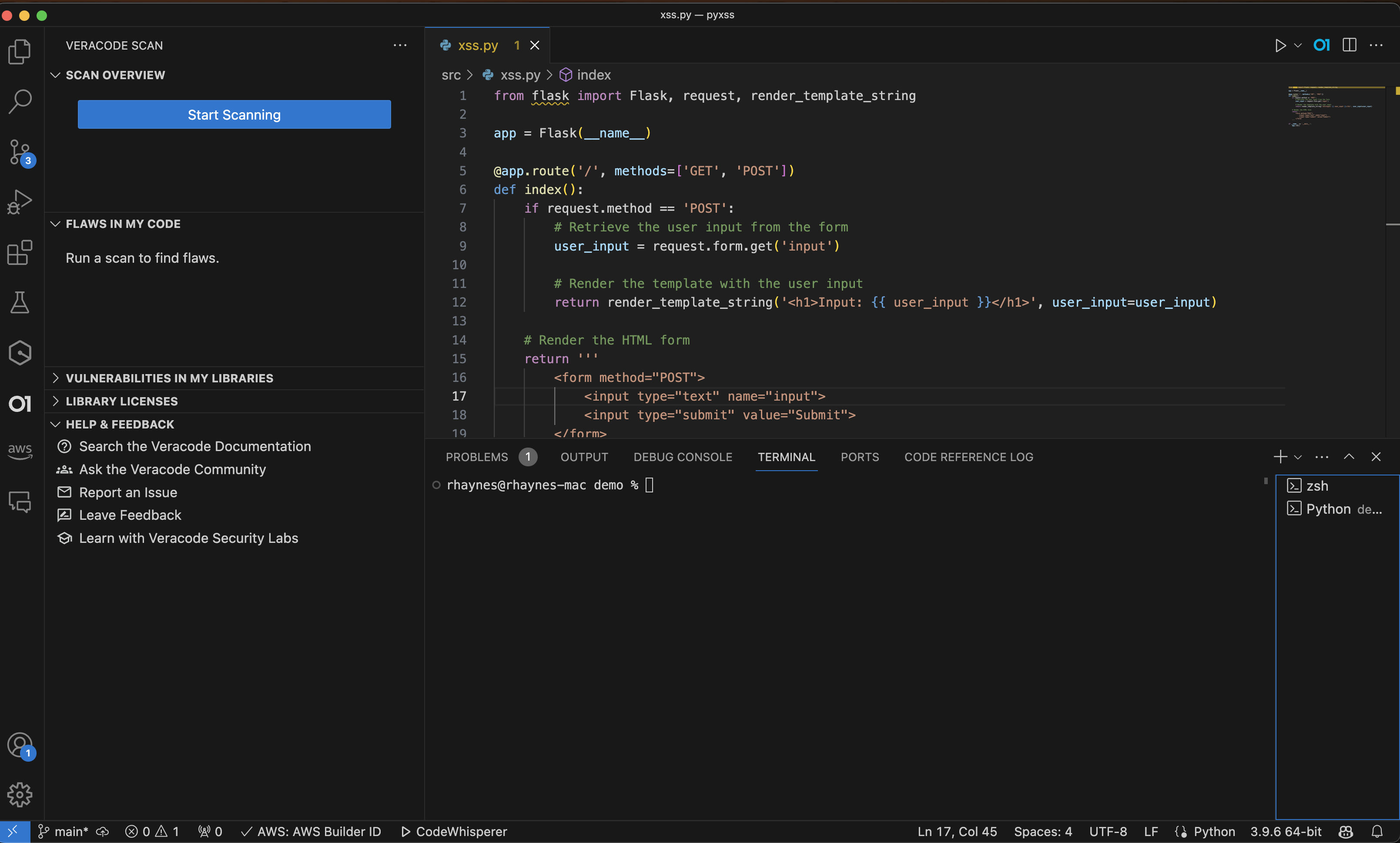 VS Code with Veracode Scan